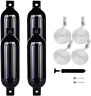 445015040062 Leader Accessories Ribbed Twin Eyes Fender For Boats