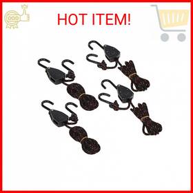 Acronde 721821483994 4pcs 1/8 Inch 6ft Adjustable Heavy Duty Rope Hanger Ratchet Kayak And Canoe Bow