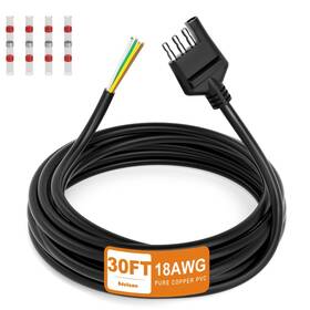 Ad2023091404 Adullama 4 Way Trailer Wiring Harness Jacketed Cable 18awg 30ft Pin Flat Ex