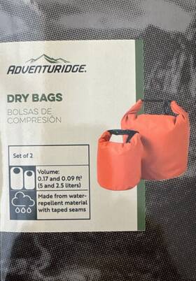 834881 Adventurige Adventuridge 2pc Dry Bags 5 And 2.5 L Set Orange For Travel Camping Watersports