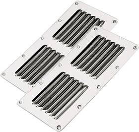 07723s Amarine Made Stainless Steel Stamped Louvered Vent - 4.5 Inch X9 2-pack