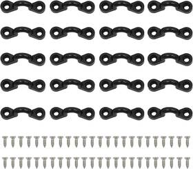 Bj-0252 Amarine Made 40pcs Kayak Pad Eyes Boat Nylon Bungee Deck Loops Tie Down With Screws For Canoes