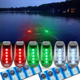 Amzonly 787976927004 6pcs Navigation Lights For Boats Kayak Led Safety Light 3 Types Fla