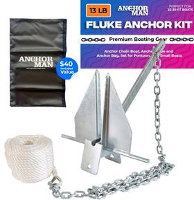 Anchor-man 761371257522 Anchorman Premium Boat Kit Fluke Style Small Include