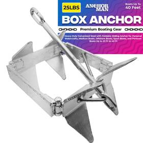 Anchor-man 792816205648 Box For Boats Heavy-duty Galvanized Steel Folding Pontoon Boat Anchor