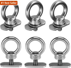 Ft-kayt3 Aontoky 6 Packs Stainless Steel Kayak Track Mount Tie Down Eyelet Rail For Canoe B