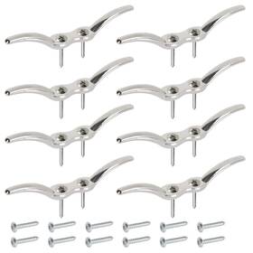 Apacali 613965477918 Pcs Metal Rope Cleats Boat Cleat 4-1/2 Inch Flagpole Hook Dec