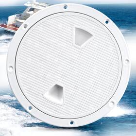 Baysun 313091631696 8 Inch Boat Hatch Cover Deck Plate White Non Slip Inspection