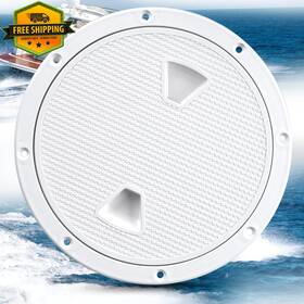 Baysun 744110022414 8 Inch Boat Hatch Cover Deck Plate White Non Slip Inspection