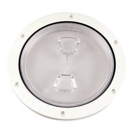 Dp60-w-c Beckson Marine 106624152993 6 Clear Center Screw Out Deck Plate - White / Dp60-w-c Beckson Marine 106624152993 6 Clear Center Screw Out Deck Plate - White /