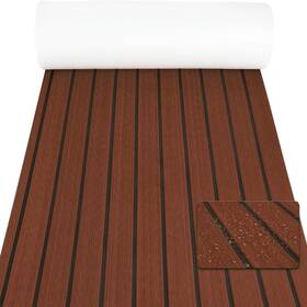 Betovv01 Betovv 445004398396 96 Inch X23.6 Eva Foam Boat Flooring Dark Brown Carpet Self-adhesive Faux Teak
