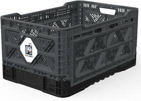 Bigant 349361180229 Heavy Duty Collapsible And Stackable 1 Medium Crate Charcoal Gray