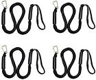 Black Bungee Boat Dock Lines With Hook 4 Feet Dockline Mooring Rope