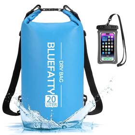 Bf001-blue-20l Bluefatty Waterproof Dry Bag Floating Roll Top Backpack For Kayaking Raft Inch