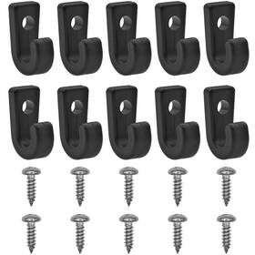 Bokwore 705735818936 10 Pcs Kayak J Hooks Black Nylon Lashing Hook With Self Tapping Screws