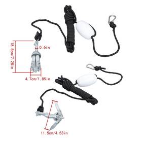 Bt972b Botjj 2 Portable Marine Kayak Folding Anchor Kit Canoe Raft Boat Jet Ski 26.2ft Rope
