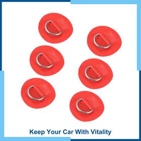Carpopart 641832470311 6pcs 6cm Red D Ring Patch Pvc Stainless Steel Round Shape Pad For Surfboard New
