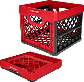 8034175-527 Clevermade Collapsible Milk Crate Red 1pk - 25l 6 Gal Pack Of 1