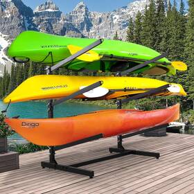 Danrelax 768481921213 Freestanding Kayak Storage Rack Weatherproof Holds Kayaks Up To 46