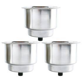 Dm9621 Dasmarine Stainless Steel Cup Drink Holder With Drain Forboat Rv Camper 3 Pcs