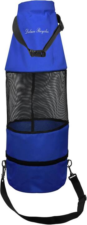 600d Deluxe Recycles 196852920501 Boat Trash Can Bag - Durable Mesh Oxford Fabric Bottom 30 Inch X 10 Blue