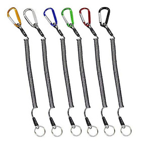 Dgq Fishing Coiled Lanyard 6 Packs Multi-colored Safety Rope Wire