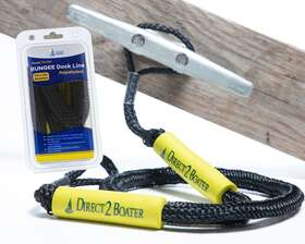 Db-261 Direct 2 Boater 4ft Bungee Dock Line - Black Stretches To 5.5ft Ideal For Boats Pwc Jet