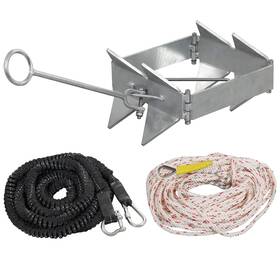 Dorbuphan 717337830483 Boat Anchor 19 Lbs With Rope Hot-dipped Galvanized Folding Box