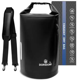 Doridomi 765147719726 Faraday Bags Emp Proof 7l - Black Waterproof Backpack With Front Pock