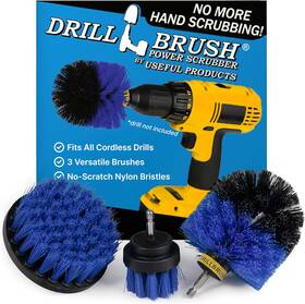 B-s-42o-qc-db Drill Brush Power Scrubber By Useful Products Drillbrush Boat Accessories Kayak Cleaning Kit Mar