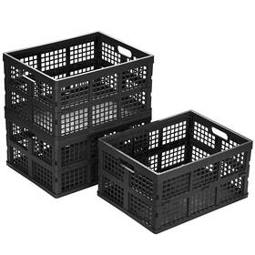 L345e Eslite 34l Large Plastic Folding Storage 17.3 Inch X13 X2.2 Black
