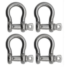 3006.8324.4 Extreme Max 811368032790 Boattector Stainless Steel Anchor Shackle - 1/2 Inch 4-pack Silver