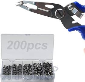 Fishingpepo 744110877120 Double Flat Split Rings 5 Sizes And Plier Set Bait Lure Tackle Connector With F