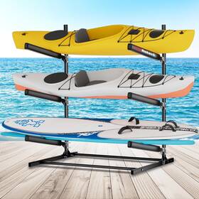 Fitiroker 445043541548 Kayak Storage Rack Heavy Duty Freestanding Stand For 2/3 Kayaks Adjustab