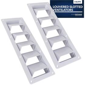 Five Oceans 703158007050 5-slotted Louvered Ventilators 13-1/4-inch X 4-3/4-inch White Abs Plastic 2 P