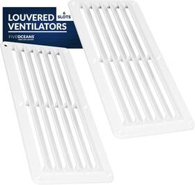 Five Oceans 705353053726 Rectangular Louvered Air Ventilators 10 1/4 Inch Black/white