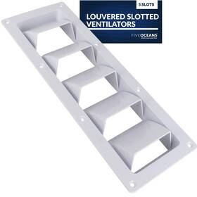 Five Oceans 730669446511 5-slotted Louvered Ventilators 13-1/4-inch X 4-3/4-inch White Abs Plastic - F