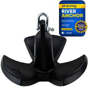 Five Oceans 810033307010 20 Lb River Boat Anchor Black Pvc Vinyl Coating For Paddle Board