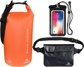 Freegrace 313033271201 Waterproof Dry Bags Set Of 3 Bag With 2 Zip Lock Seals And Detachable Shoulder