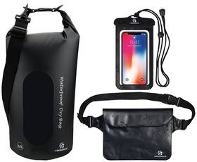 Freegrace 605749008067 Waterproof Dry Bags Set Of 3 Bag With 2 Zip Lock Seals And Detachable Shoul