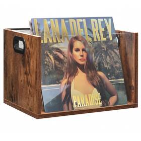 Galhubis 784234183127 Vinyl Record Storage Crate Holds Up To 60 Lps Album 1 Pack Rustic Brown