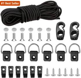 Geuntech 744759479921 Kayak Deck Rigging Kit 8 Feet Bungee Cord With Ends Hooks And Fishin