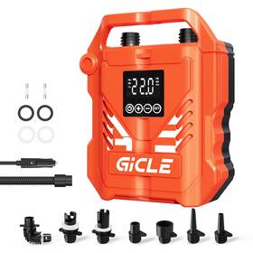 Gicle 764977980412 Paddle Board Pump Electric Portable With 12v Dc Car Connector 22psi
