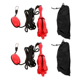 Gps4172064 Golfpartstore For Canoe Kayak Raft Boat 2 Portable Folding Anchor Buoy Kit 7.05lb Red New