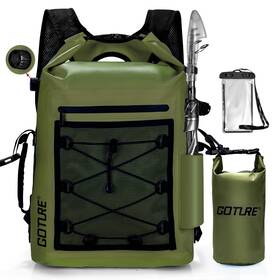 Ja-z02662 Goture Dry Bag Waterproof Backpack 20l 2l Fishing Tackle With Rod Holder Padded