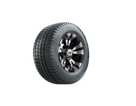 A19-339 Gtw 10 Inch Golf Cart Wheels And Tires Combo Machined Black Vampire Wheel
