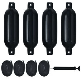 Gym03984 Gymax Pack Of 4 27inch Boat Fenders Marine Bumper Hand Inflatable Black