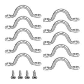 Handxen 677998302982 10 Pieces 316 Forged Stainless Steel Bungee Deck Loops Tie Down Pad Eye Strap