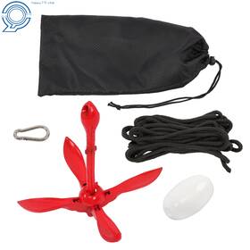Hp120306 Happy19star New Red Folding Anchor Grapnel Kit For Skiff Kayak Fishing Jet Ski Sailboat