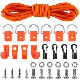 Lxyyx003 Hlogree Kayak Deck Rigging Kit 1/4 Inch 9.8ft Bungee Cord With 6 D Rings& 4 J Hooks Tie Do